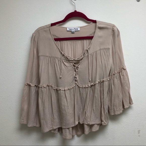 Beige Flowy Top - Picture 1 of 4
